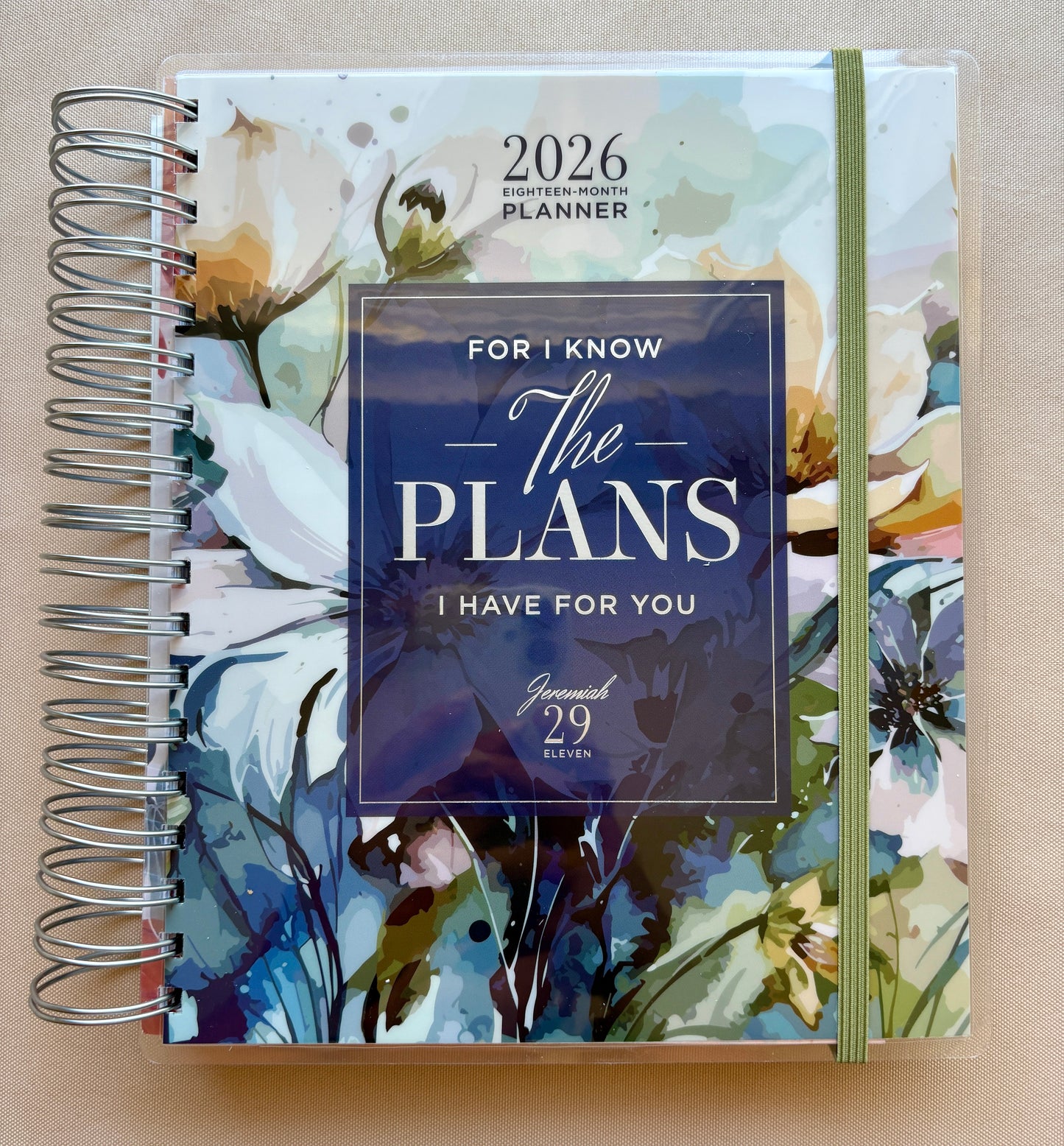 2026 The Plans 18-Month Planner with Elastic Closure - Jeremiah 29:11