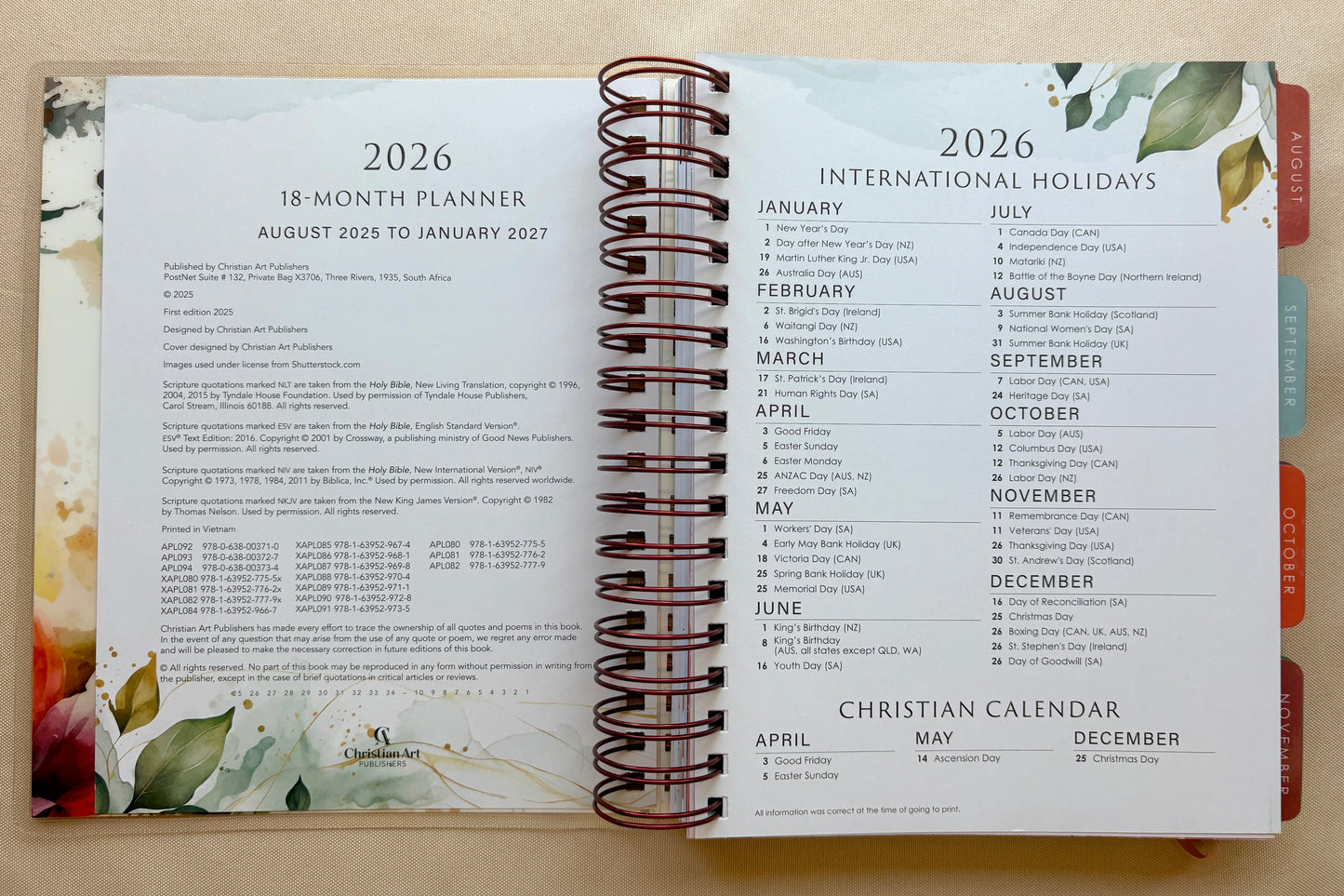 2026 All Things 18-Month Planner with Elastic Closure - Phil 4:13