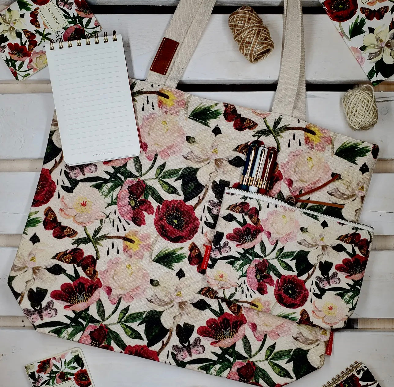 Pouch- Peonies- BV by Bruno Visconti
