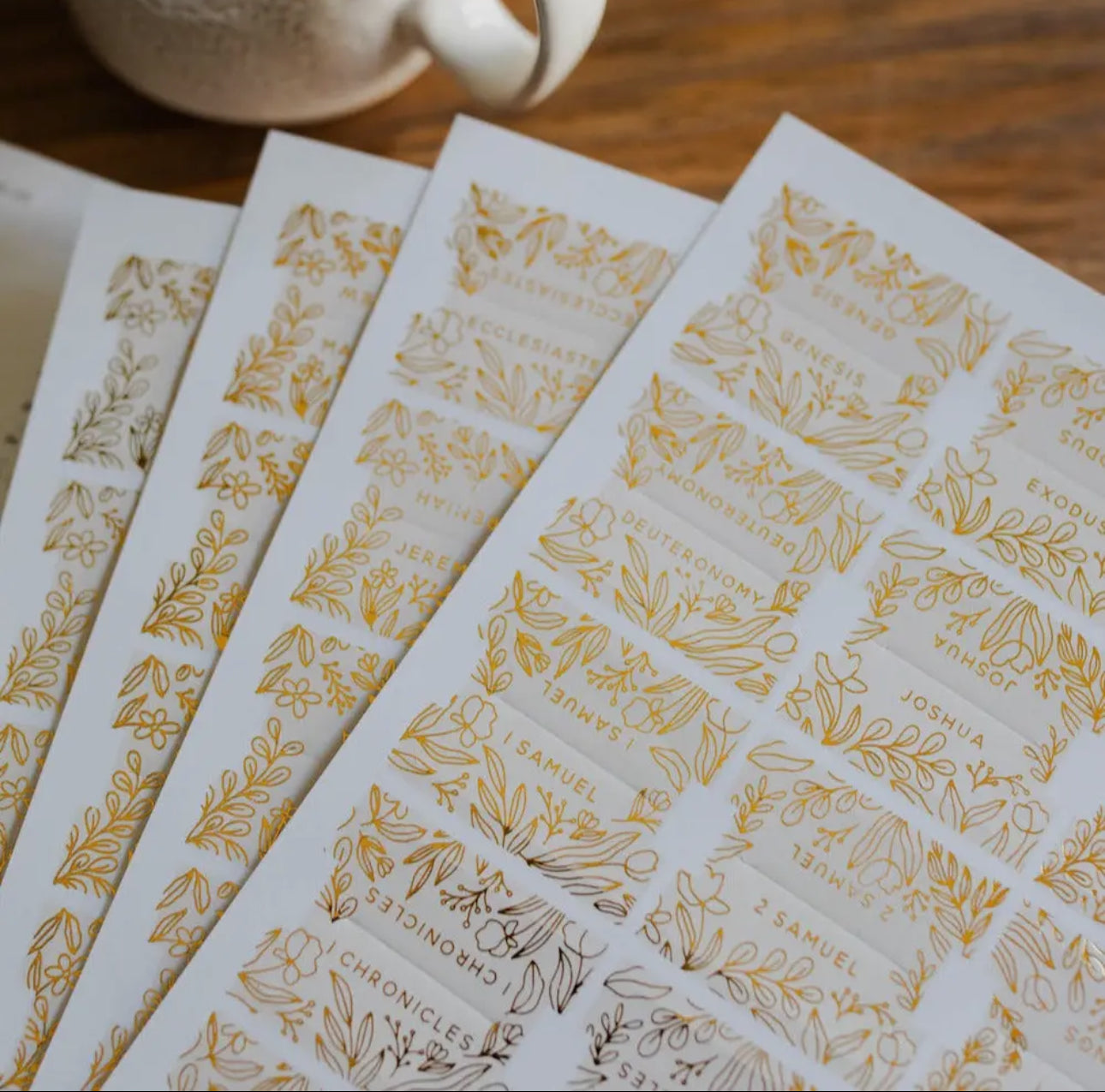 Gold Foil Bible Tabs - Cream