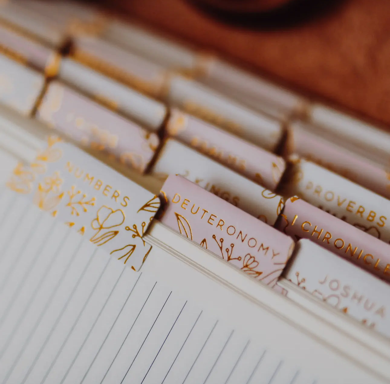 Gold Foil Bible Tabs - Dusty Pink