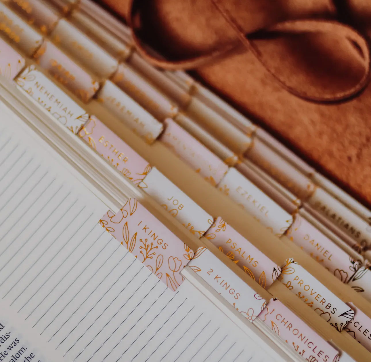 Gold Foil Bible Tabs - Dusty Pink