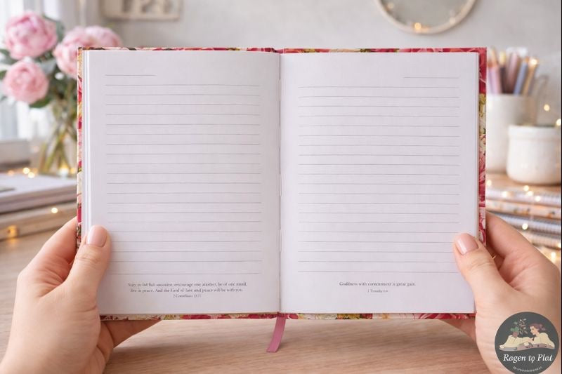 Grace Upon Grace Pink Floral Quarter-bound Journal