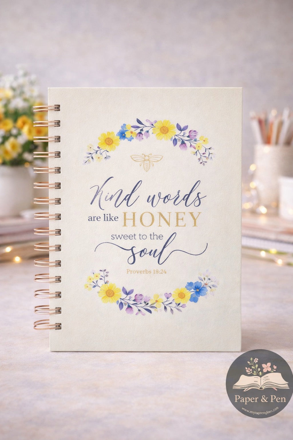 Kind Words are Like Honey Spiral Journal - Proverbs 16:24