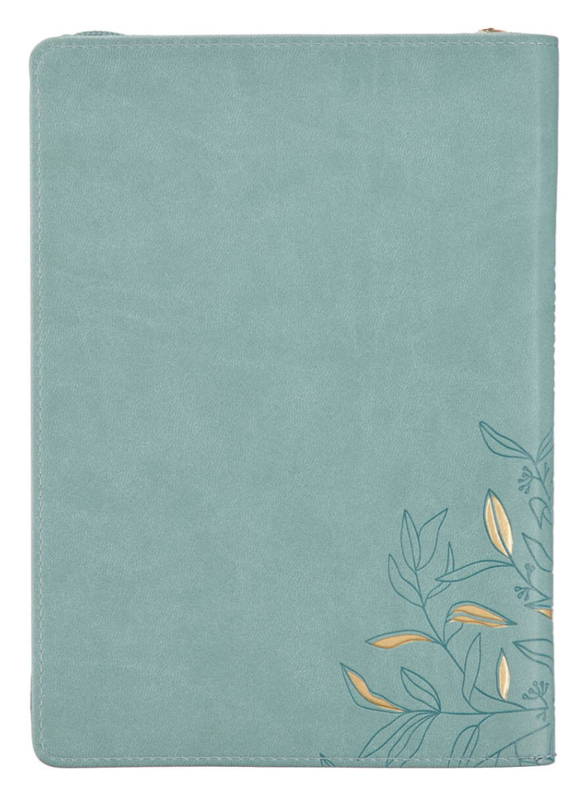 Strength and Dignity Misty Teal Faux Leather Journal - Proverbs 31:25