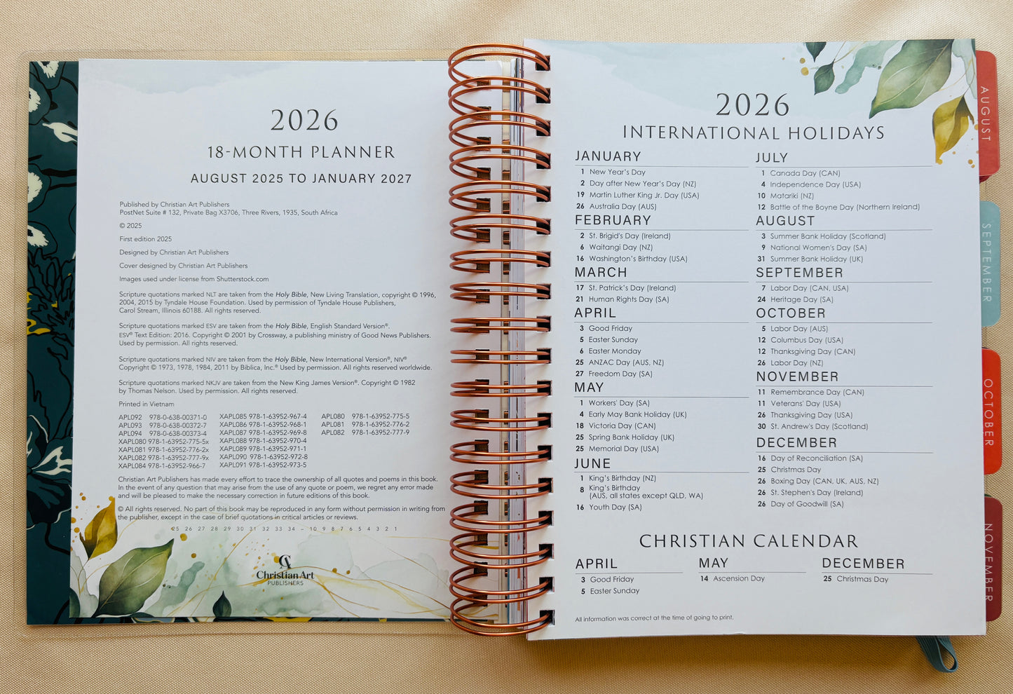 2026 Be Still 18-Month Planner with Elastic Enclosure - Psalm 46:10