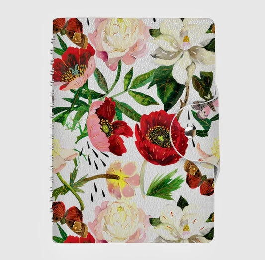 Snap Close Diary B6 - Peonies
