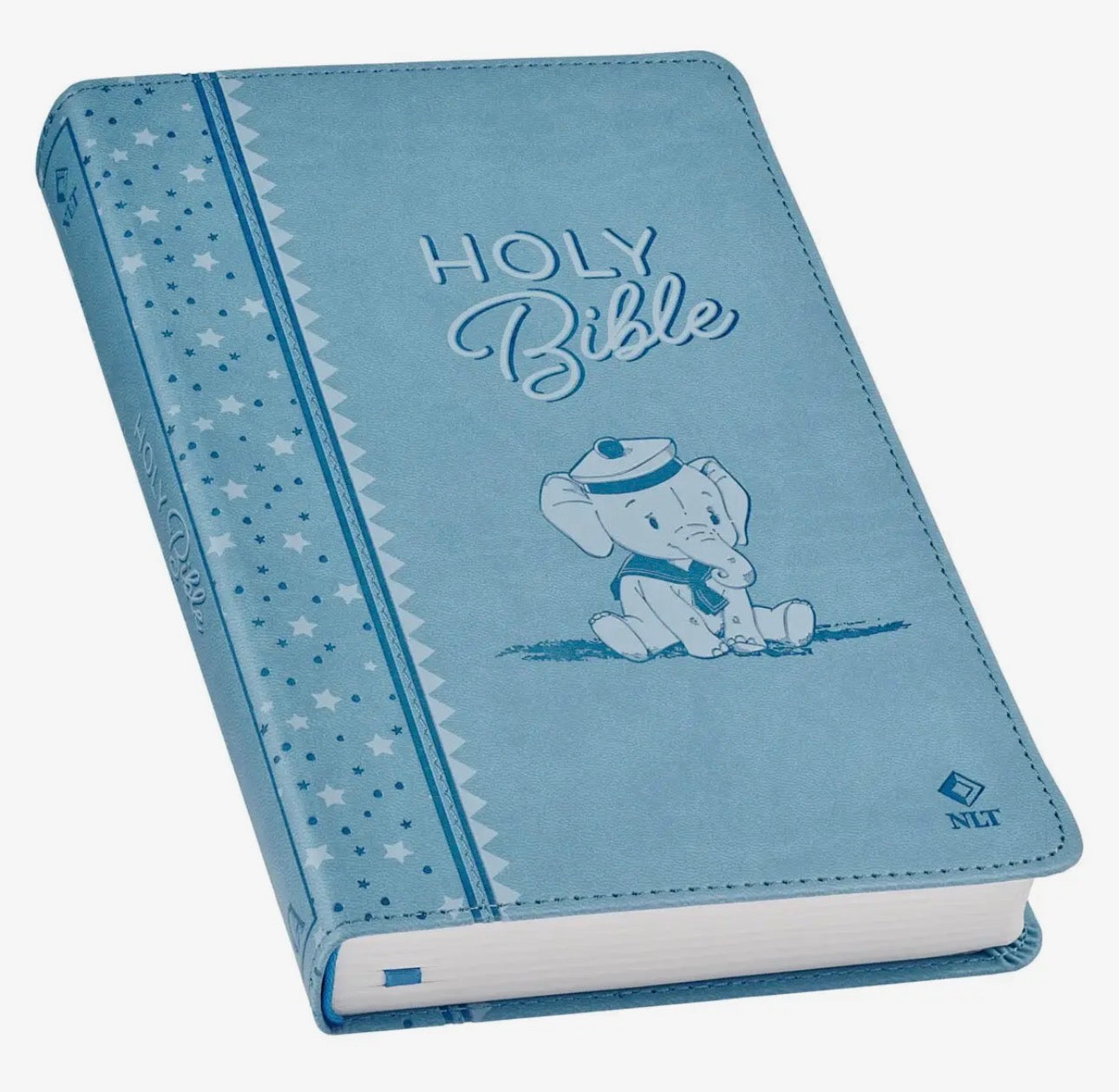 Blue Faux Leather NLT Keepsake Bible for Boys