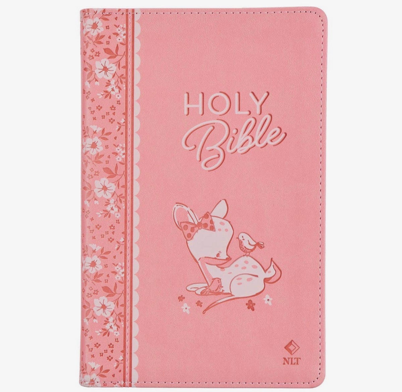 Pink Faux Leather NLT Baby Keepsake Bible for Girls