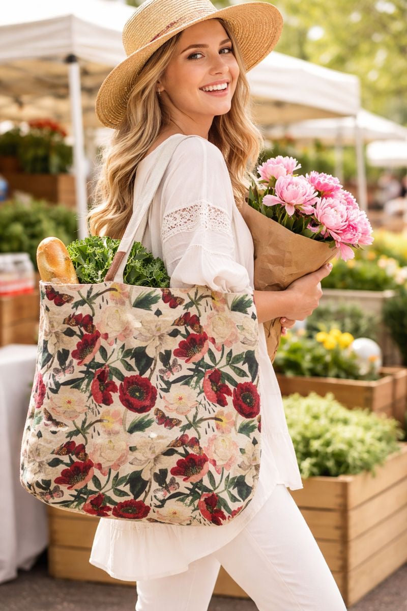 Tote Bag Canvas- Peonies