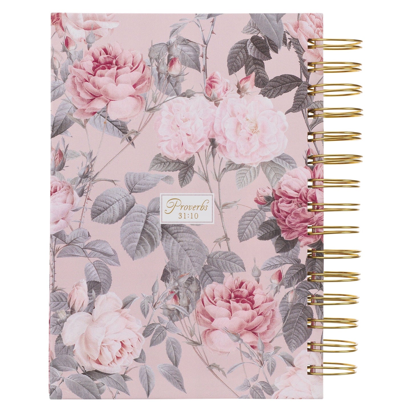 More Precious than Rubies Pink Floral Large Spiral Journal - Proverbs 31:10