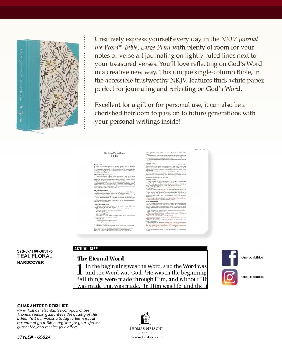 Nkjv, Journal the Word Bible, Large Print, Cloth Over Board,